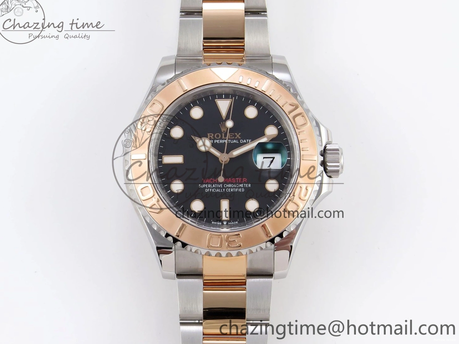 0413 UrbanChic Yacht-Master 126621 SS RG 904L Steel VSF 1:1 Best Edition Black Dial on SS RG Bracelet VS 1860